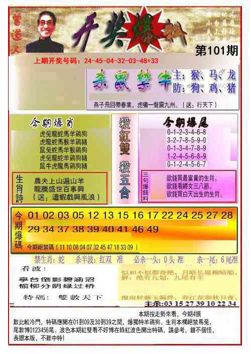 101期开奖爆料(新图推荐)[图]